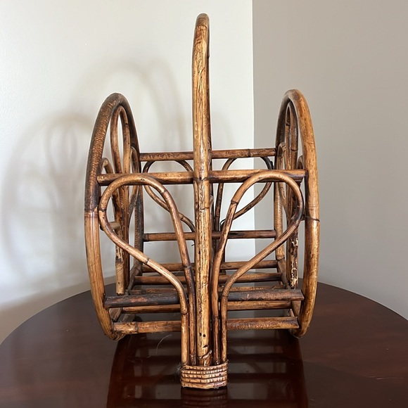Midcentury Rattan Bamboo Magazine Rack - Picture 9 of 16